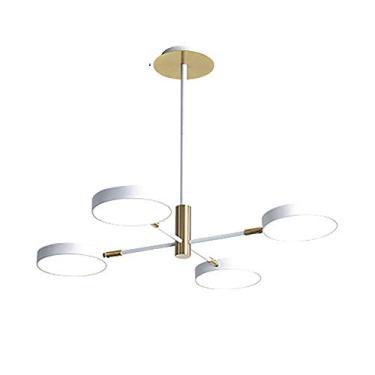 Imagem de ZZZYZ Lustre Sputnik moderno de 8 luzes LED moderno redondo madeira acrílico abajur vintage acabamento cromado luminária de teto para pia de cozinha bar - mudança de luz tricolor branca 4 cabeças
