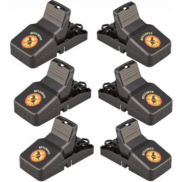 Imagem de Bullseye - Pacote com 6 - Armadilhas para Ratos com Dentes - Interno/Externo, Reutilizável, Fácil Configuração, Mola de Aço Inoxidável Potente, Corpo ABS Resistente - Coloque Armadilhas com Segurança