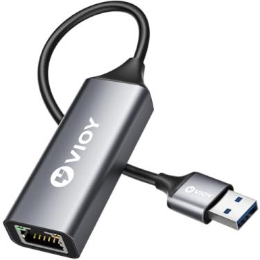 Imagem de VIOY Adaptador USB 3.0 para Ethernet, porta de rede LAN RJ45 de 10/100/1000Mbps, adaptador de dongle Ethernet USB A sem drive para Nintendo Switch, laptop, MacBook, Surface, PC, Windows, Linux