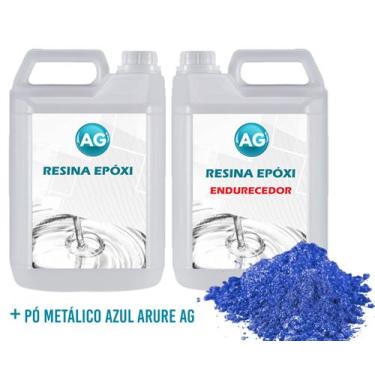 Imagem de Porcelanato Líquido Metálico Azul Azure AG por M² - Resinas ag, 20m²