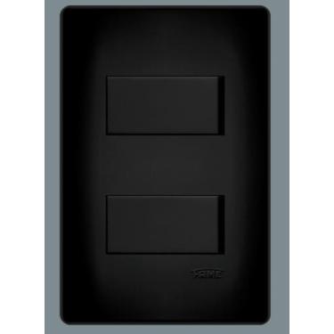 Imagem de Interruptor Duplo Simples 16A Fame Placa 4X2 Habitat Black