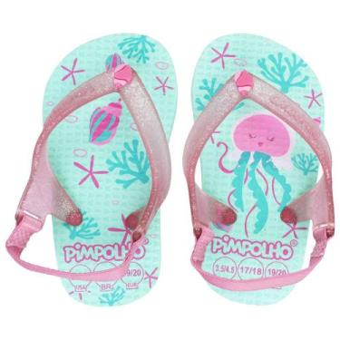 Imagem de Sandália Praiana Baby Verde Água-Viva Feminino Pimpolho, 17/18