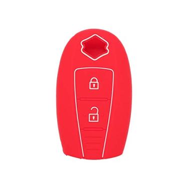 Imagem de SEGADEN Capa Protetora de Silicone Capa Suporte de Pele Jaqueta Compatível com SUZUKI 2 Botões Controle Remoto Chave Fob CV4543SEGADEN vermelho CV4543RD