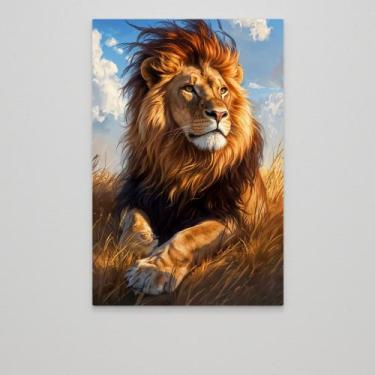 Imagem de Quadro decorativo nobre leao - MeMoldura, Chassi Borda Infinita, 120x1