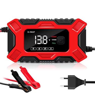 Imagem de CIADAZ Carregadores de bateria de carro 12V/6A Carregadores de bateria totalmente automáticos mantenedor Carregadores de gotejamento portáteis de 3 estágios Dessulfator de bateria para baterias de