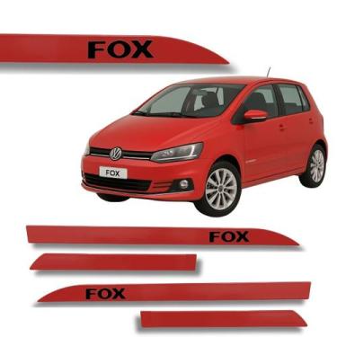 Imagem de Jogo Friso Lateral Fox Ponta de Faca Grafia Cores Volks - Macall, Verm
