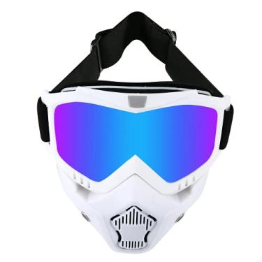 Imagem de LJDJ Motorcycle Goggles with Removable Face Mask - Dirt Bike ATV Motocross Eyewear Anti-UV Adjustable MX Riding Offroad Cycling Motorbike Protective Glasses Racing Combat Tactical Military Goggles