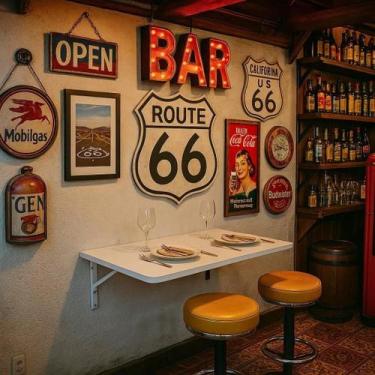 Imagem de Bancada de Cozinha MDF Mesa Dobrável de Parede Portátil 70cm x 50cm Ca