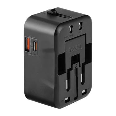 Imagem de Tomada Universal de Viagem com USB 20W | Carregador Internacional FAM FCA-TR33 com 1 USB e Plug Adaptador Mundial – Ideal para EUA, Europa e Ásia