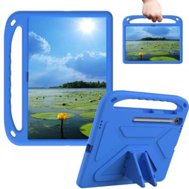 Imagem de Sfulatdc Capa para tablet com alça embutida e suporte, leve, adequada para crianças, à prova de choque, compatível com Samsung Galaxy Tab S10 FE+/S10 FE Plus 13,1 polegadas azul