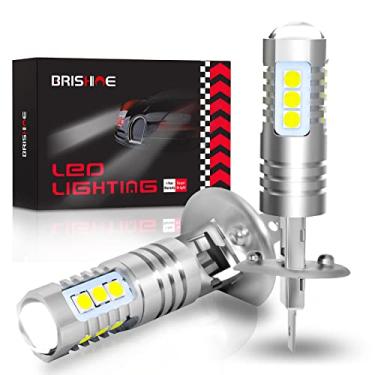 Imagem de BRISHINE Lâmpadas de LED H1 de 6000 K Xenon branco, extremamente brilhante 3030 chips H1 lâmpadas de LED com projetor para faróis de neblina de carro, luzes de rodagem diurna DRL (pacote com 2)