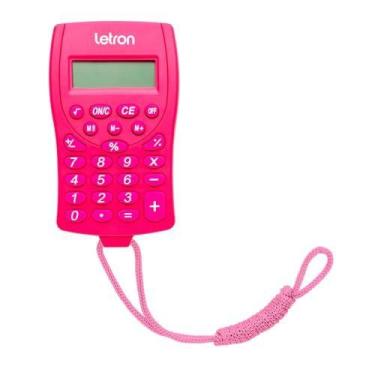 Imagem de Calculadora De Bolso 8 Dig. Rosa C/Cordao E Bateria - LEONORA