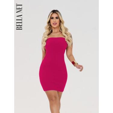 Imagem de Vestido sem alça Tubinho Curto Bandeau Sem Alças Tecido Grosso Anarrug