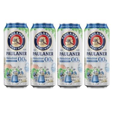 Imagem de Cerveja Paulaner Weiss Zero Álcool Lata 500ml 4 Unidades