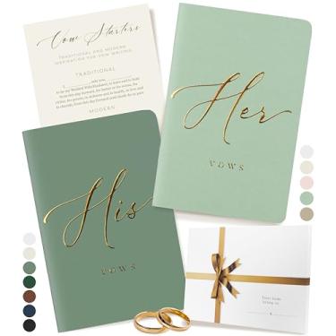 Imagem de ARTESORI Livro de votos de casamento premium para ela e ele, toque suave, folha dourada, 28 páginas forradas, livros de votos para ele e ela, essenciais de casamento, ideias para lista de presentes de