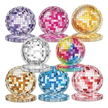 Imagem de AQUGOO 80 peças, placa de papel descartável retrô dos anos 70, pratos de 18 cm, festa de dança de rock brilhante, pratos de despedida de solteira de aniversário, suprimentos de decoração (discoteca)