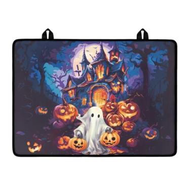 Imagem de Bivxisrvo Capa de fogão Ghost Pumpkin para fogão elétrico (74 x 53 cm), resistente ao calor, capa de fogão/bancada/lavadora, tapete de secagem de pratos para cozinha