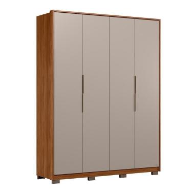 Imagem de Guarda Roupa Casal Attore 4 Portas Nogueira-nude Prime Tx Com Pés