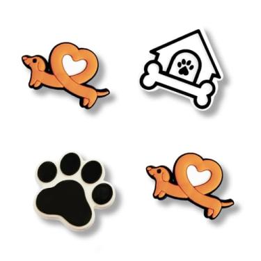 Imagem de TCHARIRY Pingentes de sapato de pastor alemão - pingentes de decoração de cachorro pastor alemão fofo presente para meninos, crianças, adolescentes e adultos - conjunto de 4, C1, One Size