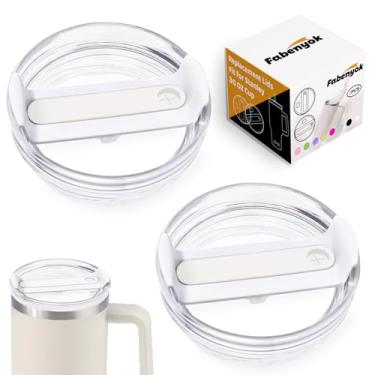 Imagem de Fabenyok Tampa de copo de substituição de 850 g para Stanley Cup, pacote com 2 tampas de substituição transparentes adequadas para Stanley Tumbler, capas de copo à prova de derramamento para