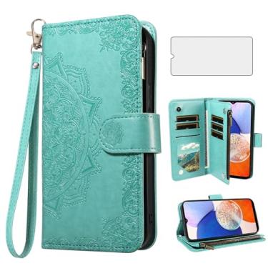 Imagem de Asuwish Capa de telefone para Samsung Galaxy A14/M14 5G capa carteira celular com protetor de tela de vidro temperado e flor flip porta-cartão de crédito suporte A 14 4G 14A 14M G5 mulheres homens