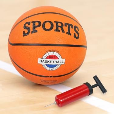 Imagem de Luwint Bola de basquete tamanho 7 com bomba - bola de borracha interna/externa, para jovens e adultos, tamanho oficial 29,5 (enviada vazia) laranja