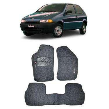 Imagem de Jogo Tapete Carpete Fiat Palio 1997 a 2012 Com Logo Bordado Grafite-40