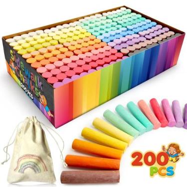 Imagem de Conjunto de giz de calçada SMALL FISH 200 unidades em 20 cores para cr