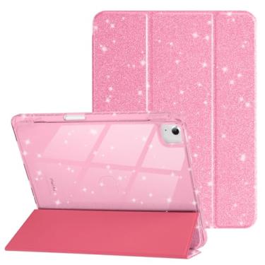 Imagem de HOICHOE Capa para iPad Air de 13 polegadas (M3/M2, 2025/2024) e iPad Pro 12,9 6/5ª geração (2022/2021), capa brilhante brilhante com capa traseira transparente brilhante, capa com suporte de três