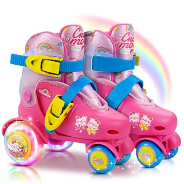 Imagem de Patins ajustáveis para iniciantes para crianças – Rodas iluminadas, design divertido de trator para meninas, meninos e crianças (Rainbow Archer, PP (6,5C – 10C EUA))