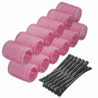 Imagem de Kit 12 Bobs Formador de Cachos Para Cabelo 44mm + 12 Clips Bico de Pat