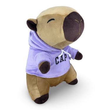 Imagem de Urso de Pelúcia Capivara 20cm Com Capuz Lilás Presente Infantil - Toyb