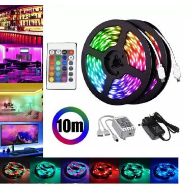 Imagem de Fita De Led Rgb 5050 10 Metros Para Decora†o Com Fonte