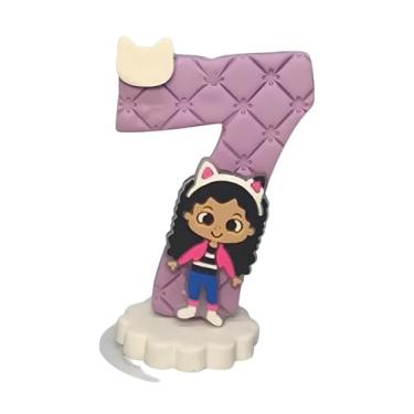 Imagem de Vela de Aniversário Gaby em Biscuit com Aplique (7 anos)