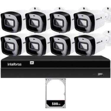 Imagem de Kit 8 Câmeras IP Vipc 1230B Intelbras NVD 1408P HD 500GB