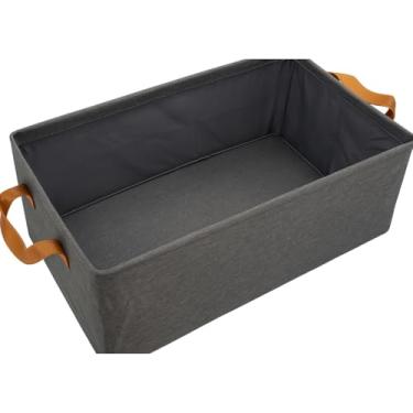 Imagem de Caixa Organizadora Multiuso Com Alça Tecido Resistente Lavavel Ideal Para Armazenamento De Roupas, Brinquedos, livros, Produtos de Limpeza 42cmX26cmX25cm