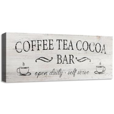 Imagem de Placa de parede para decoração de café chá cacau bar placa de parede com grão de madeira retrô café impressão em tela para decoração de bar aberto diário self-service cozinha café pub canto acessórios