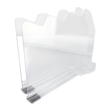 Imagem de Pilipane Divisórias de prateleira de armário ajustáveis antiderrapantes organizadores de prateleira de plástico transparente para prateleiras de madeira quarto cozinha escritório 2 peças