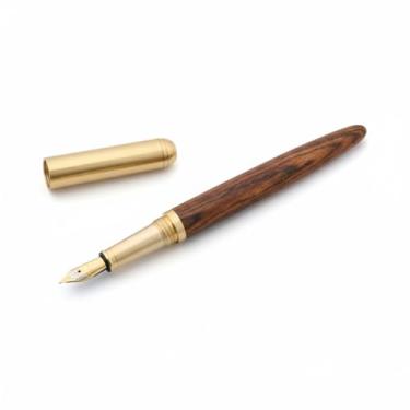 Imagem de CANETA EXECUTIVA TINTEIRO PONTA PENA AMADEIRADO 0,5MM LUXO