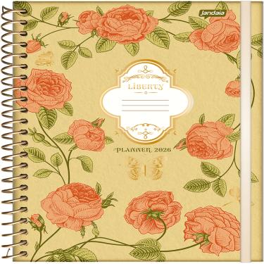 Imagem de Planner 2026 Jandaia Espiral Liberty 17,5x24,2cm Capa Dura 160 Páginas Sortido