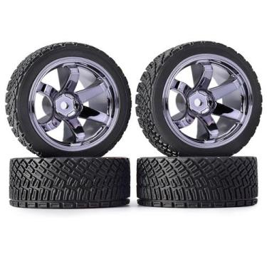Imagem de Pneus e aros de roda de 65 mm para 1/10 RC Rally Car WONFAST