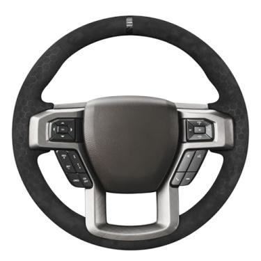 Imagem de MEWANT Capa de volante costurada à mão para Ford F-150 F150 2015-2020/F-250 F250 2017-2022/F-350 F350 2017-2022/F-450 F450 2017-2022/Expedition 2022/Expedition 2022 18-20 53 cm