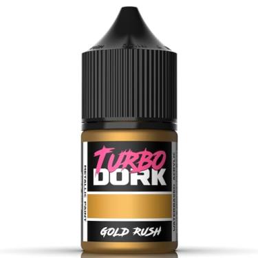Imagem de Turbo Dork Tinta acrílica metálica Gold Rush frasco de 22 ml - Tinta com acabamento metálico não tóxico à base de água