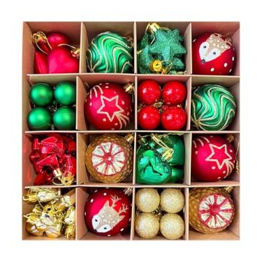 Imagem de predolo Conjunto de 64 Bolas de Natal para Decoração, Enfeites, Lembrancinhas, Artesanato, Centros de Mesa DIY, Decoração Natalina Brilhante para Pendurar em, Estilo F