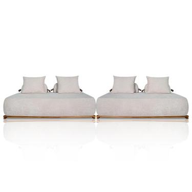 Imagem de Sofá 4 Lugares Ilha 2 Módulos 180cm Viero S06 Boucle Bege - Mpozenato