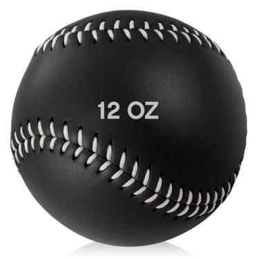 Imagem de Arrowbash Bolas de softball com peso de 340 g para treinamento de softball, 340 g, bolas pesadas para treinamento e prática de arremesso (preto)