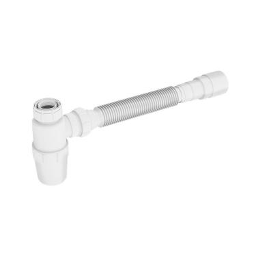 Imagem de Sifão Sanfonado Extensível Censi Com Copo Horizontal 74cm Branco Branco 7167-04010