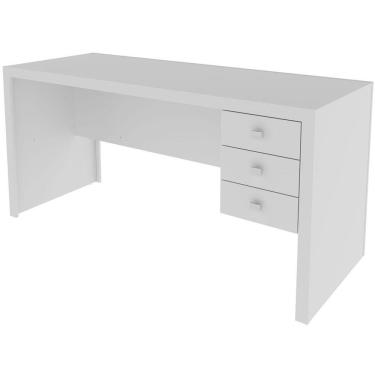Imagem de Mesa Para Escritório Reversível 155 Cm 3 Gavetas Branco
