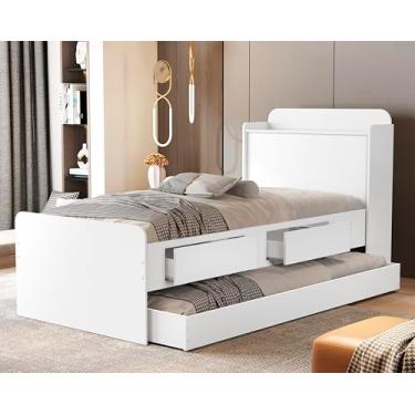 Imagem de Bicama Solteiro Tamires com Cama Auxiliar (BRANCO)