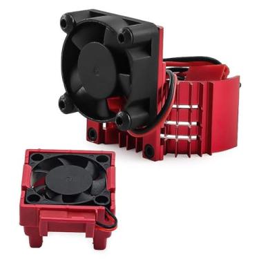 Imagem de JunZheHub Conjunto de Ventoinhas de Refrigeração para ESC E Motor para Carros RC em Escala 1/10, em Liga de Alumínio, Vermelho